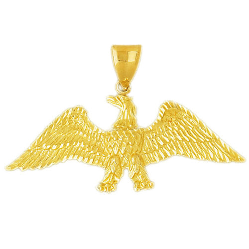 14K Gold Symbolic Eagle Pendant