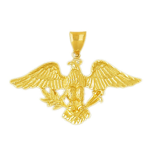 14K Gold United State Seal Eagle Pendant
