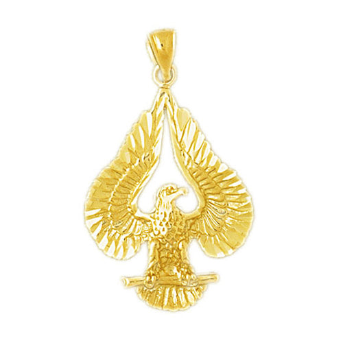 14K Gold Iconic Eagle Pendant