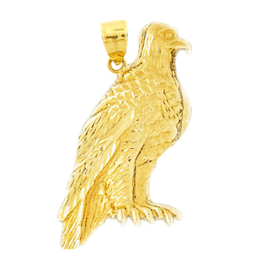 14K Gold 35MM Eagle Pendant