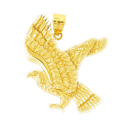 14K Gold Eagle In Flight Pendant