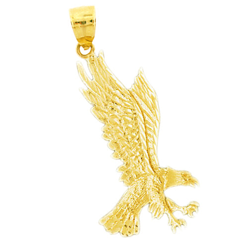 14K Gold 50MM Golden Eagle Scavenging Pendant