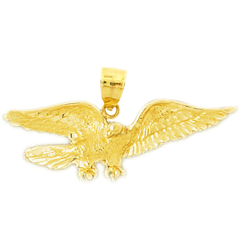 14K Gold 50MM Soaring Eagle Pendant