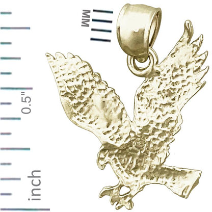14K Gold Golden Eagle Pendant