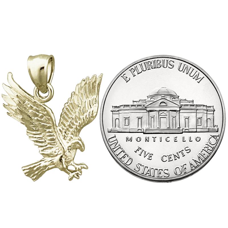 14K Gold Golden Eagle Pendant