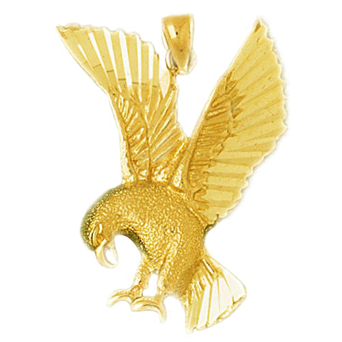 14K Gold 33MM Eagle Pendant