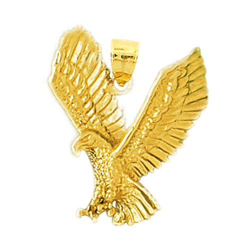 14K Gold Fierce Eagle Pendant