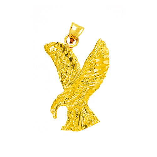 14K Gold Eagle Hunting Pendant