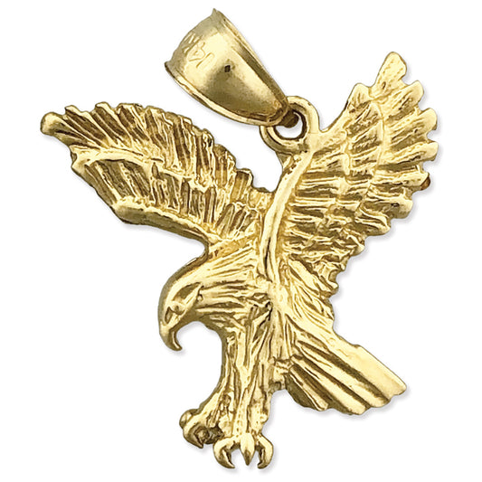 14K Gold Hunting Eagle Pendant