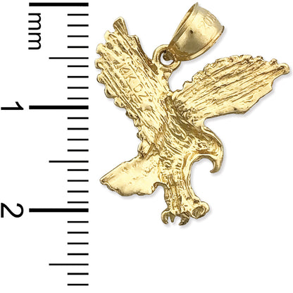 14K Gold Hunting Eagle Pendant