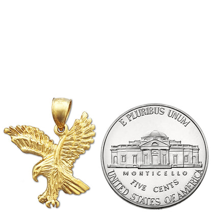 14K Gold Hunting Eagle Pendant