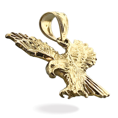 14K Gold Hunting Eagle Pendant