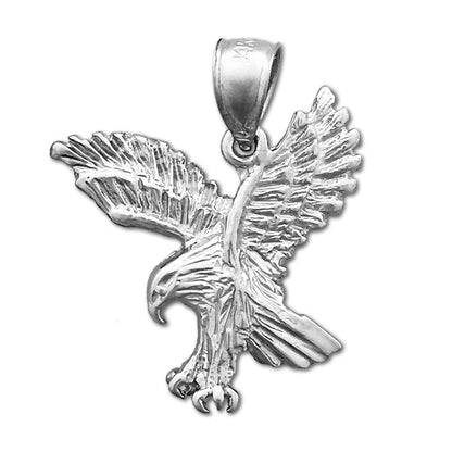 14K Gold Hunting Eagle Pendant