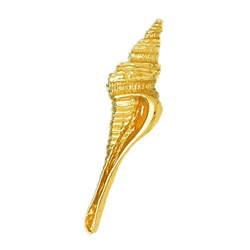 14K Gold Gastropod Mollusk Seashell Charm