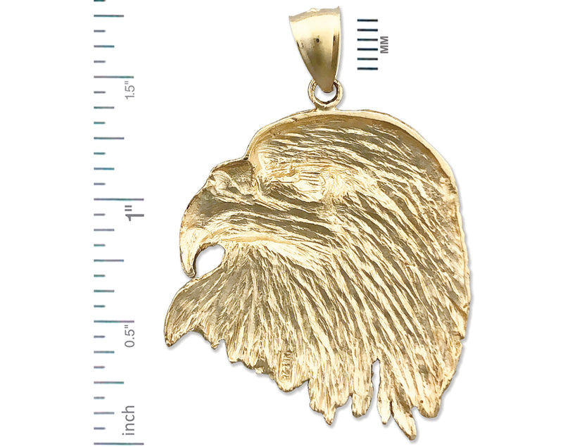 14K Gold Bald Eagle Head Pendant