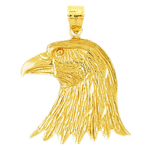 14K Gold Eagle Head Pendant