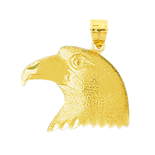 14K Gold 25MM Eagle Head Pendant
