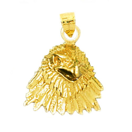 14K Gold 16MM Bald Eagle Head Charm