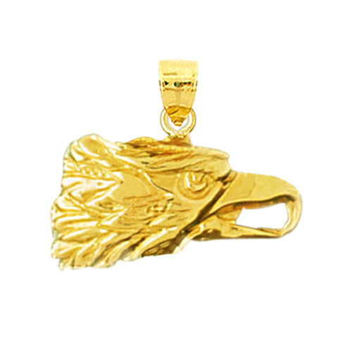 14K Gold Golden Eagle Head Charm