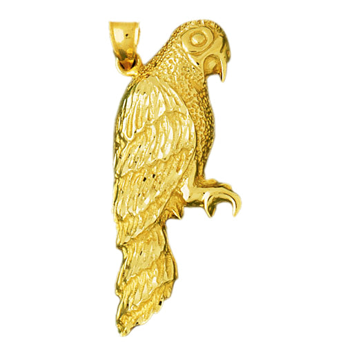 14K Gold 50MM Parrot Pendant
