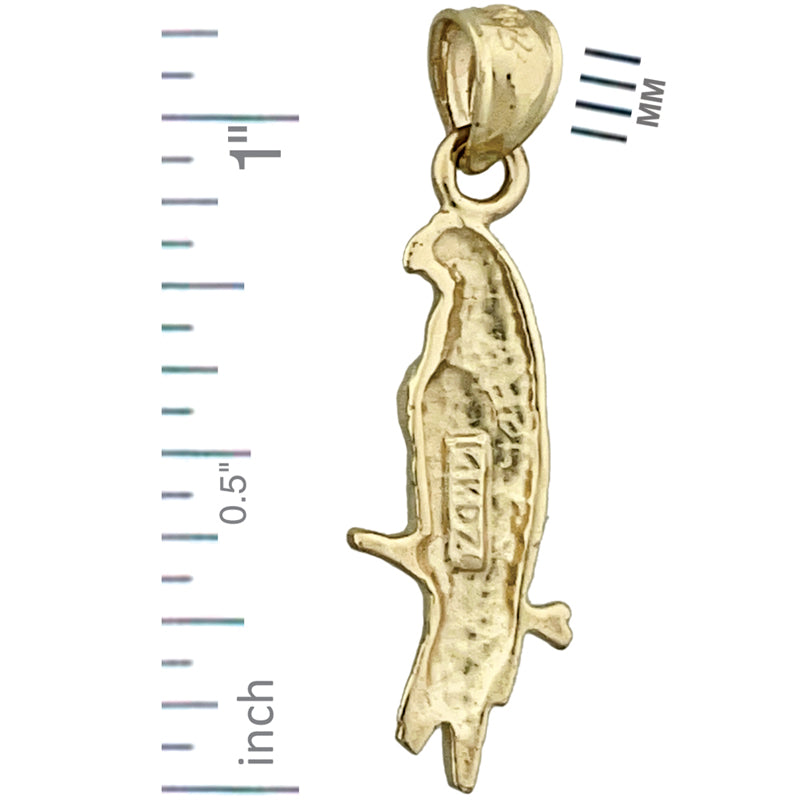 14K Gold Parrot Charm