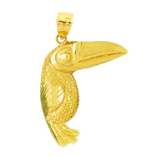 14K Gold Toucan Pendant