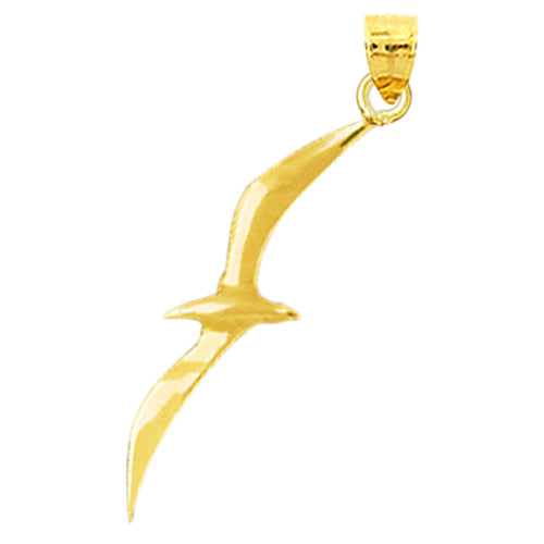 14K Gold 50MM Sea Gull Pendant