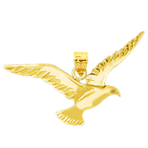 14K Gold Flying Bird Pendant