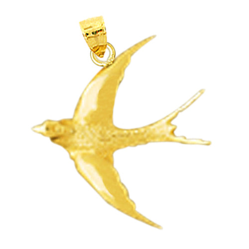 14K Gold Bird Pendant