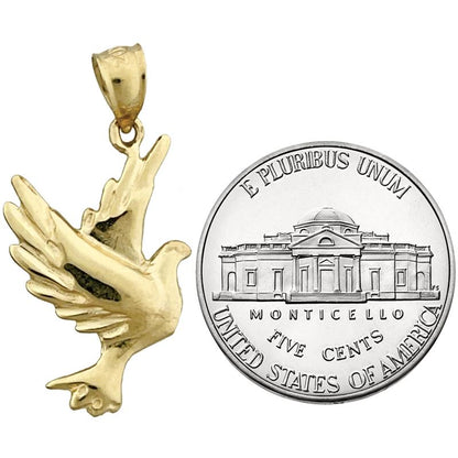 14K Gold Dove Pendant