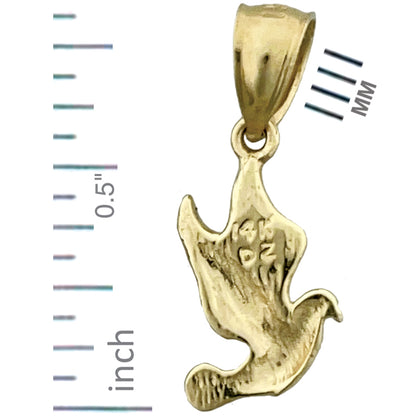 14K Gold Flying Dove Charm