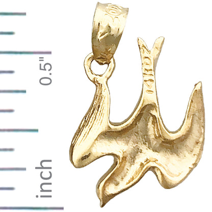 14K Gold Dove Mini Charm