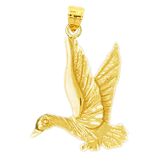 14K Gold Loon Pendant