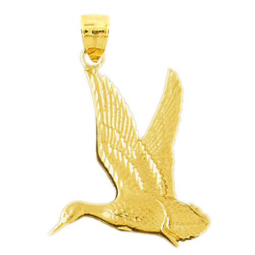 14K Gold Wild Duck Pendant