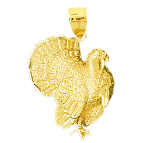 14K Gold Wild Turkey Pendant