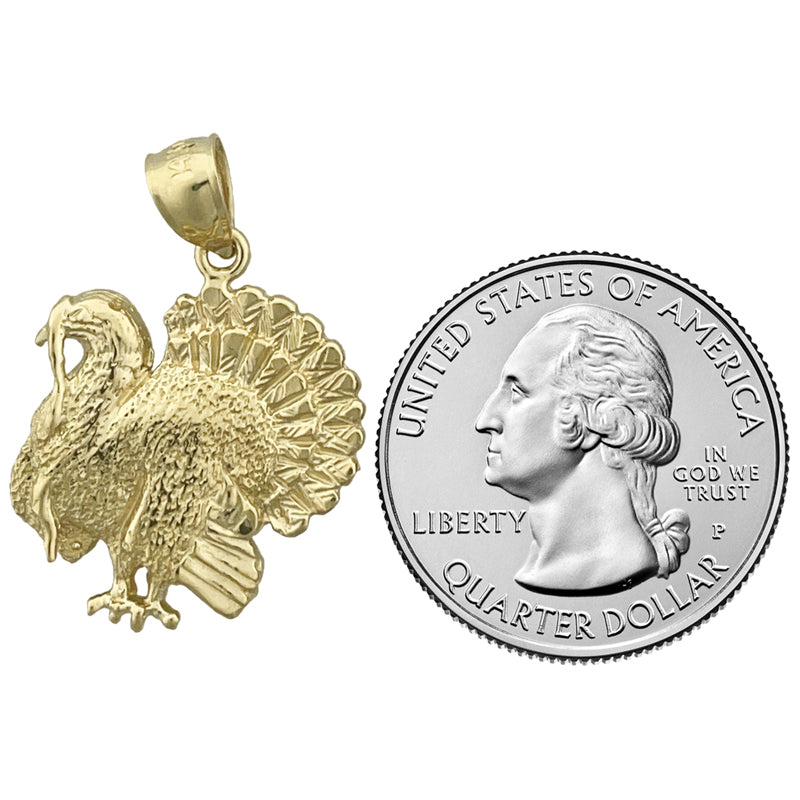 14K Gold Turkey Pendant