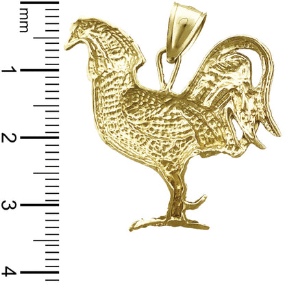 14K Gold Rooster Pendant