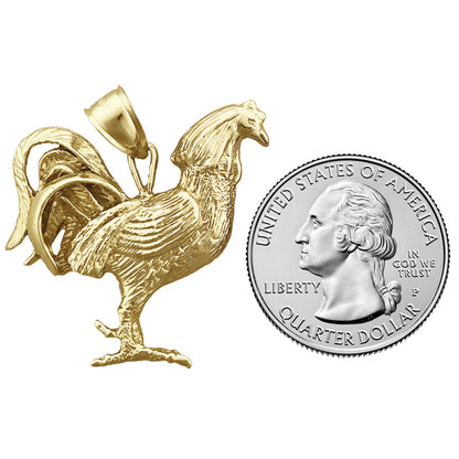 14K Gold Rooster Pendant