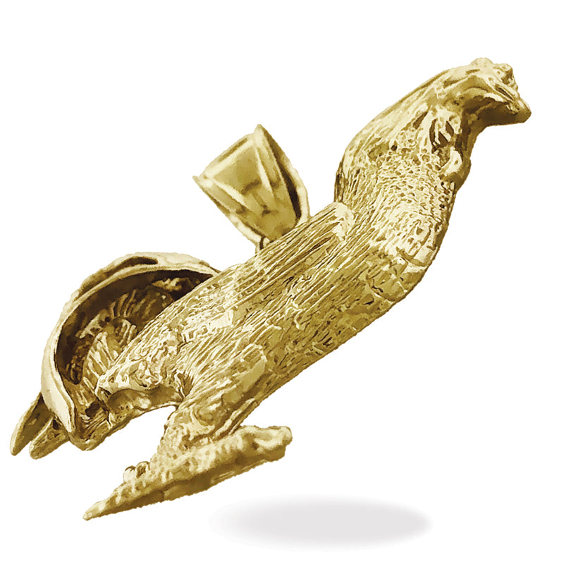 14K Gold Rooster Pendant