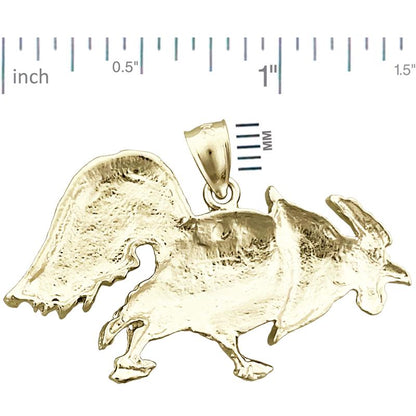 14K Gold Pecking Rooster Pendant