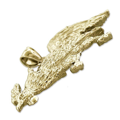 14K Gold Pecking Rooster Pendant