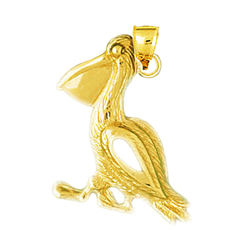 14K Gold Pelican Pendant