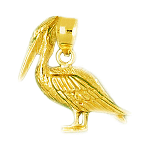 14K Gold Pelican Charm