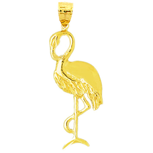 14K Gold Flamingo Pendant