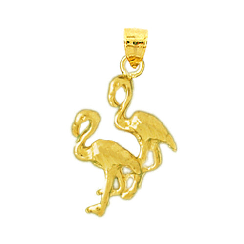 14K Gold Two Flamingos Charm