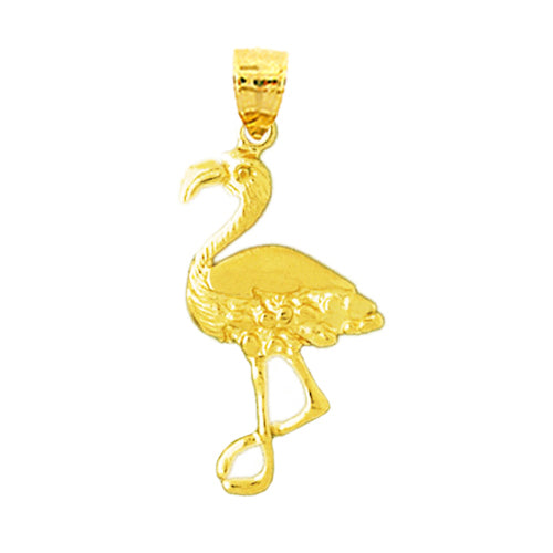 14K Gold 25MM Flamingo Pendant