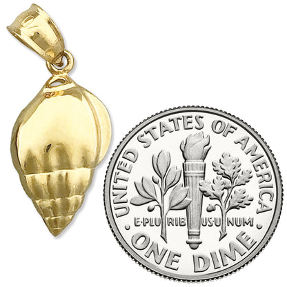14K Gold Mollusk Gastropod Seashell Charm