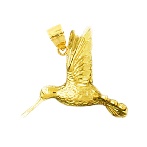 14K Gold Hummingbird Pendant