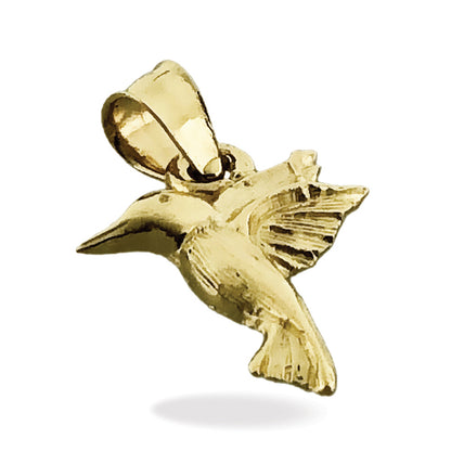 14K Gold Hummingbird Charm