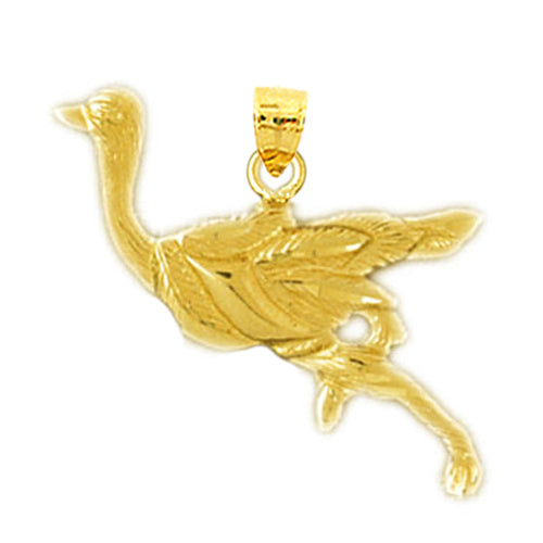 14K Gold Ostrich Pendant